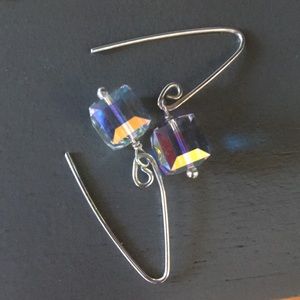 NEW Handcrafted Swarovski Cube SS Earrings